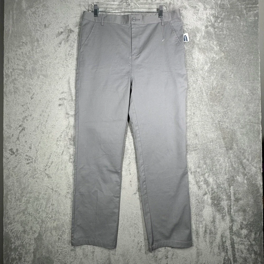 Old Navy Boys Earl Gray Twill Chino Uniform Pants School Casual Everyday Neutral